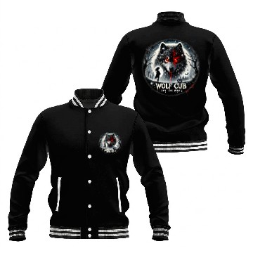 Discover Wolf Cub on the Way Announcement Baseball Jackets