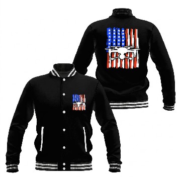 Discover Drone American Flag Quadcopter Baseball Jackets