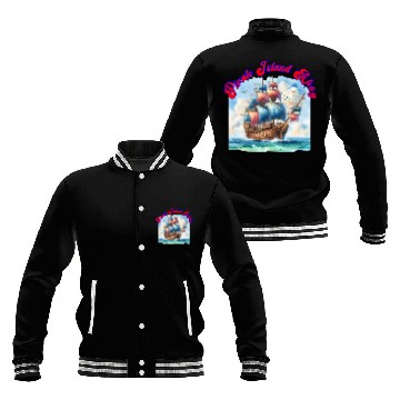 Discover pirate island ahoy Baseball Jackets