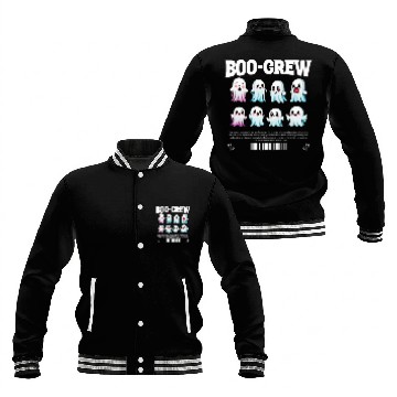 Discover Boo Crew - Halloween Cute Ghost Baseball Jackets