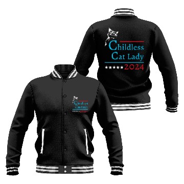 Discover "Childless Cat Lady" Kamala Harris 2024 Baseball Jackets