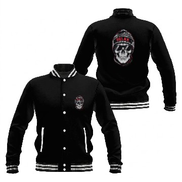 Discover Relax Skull Vibes Baseball Jackets