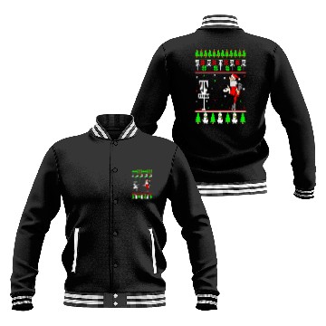 Discover Festive Santa Disc Golf Ugly Christmas Sweater Baseball Jackets