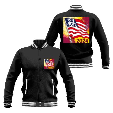 Discover Vote 2024 Election Baseball Jackets 0001