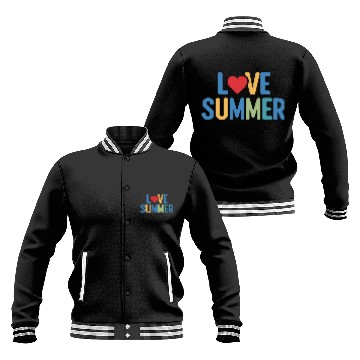 Discover Love summer colourful and lovely illustration Baseball Jackets