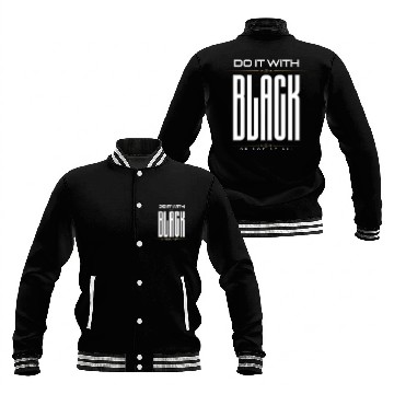 Discover BLACK Letter Print And Gradient Color Crew Neck Baseball Jackets