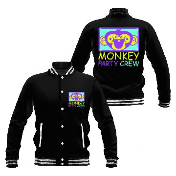 Discover Monkey Chimpanzee Party Animals Crew Team Friends Baseball Jackets