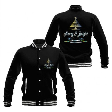 Discover ' Christmas and merry bright 'typography design Baseball Jackets