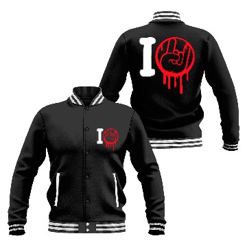 Discover I Love Heavy Metal Hard Rock Music Graffiti Heart Baseball Jackets
