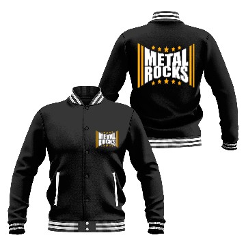 Discover Heavy Metal Rocks Hard Rock Music Text Quote Logo Baseball Jackets