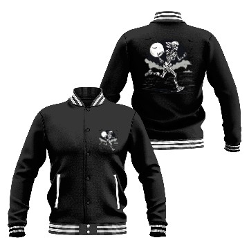 Discover Midnight Marathon: Skeleton's Sprint Baseball Jackets