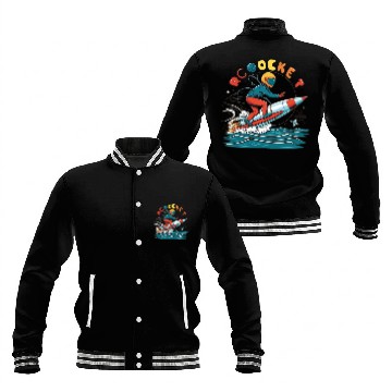 Discover Baseball Jackets/ Baseball Jackets "Rocket Surfing" logo design