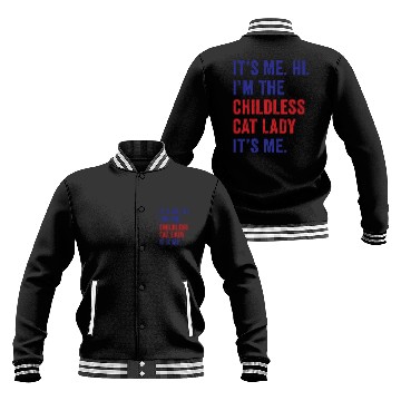 Discover It's Me Hi I'm The Childless Cat Lady Harris 2024 Baseball Jackets