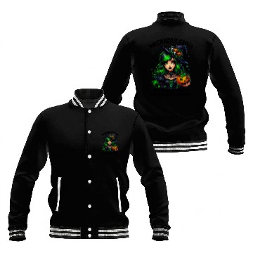 Discover Halloween Wicked Cute Green Witch Baseball Jackets