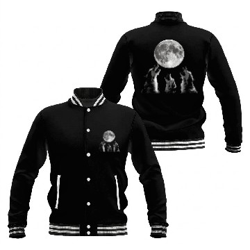 Discover Irish Wolfhound Dog Howling Moon Baseball Jackets