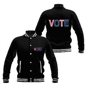 Discover Patriotic American Flag Vote Design Baseball Jackets