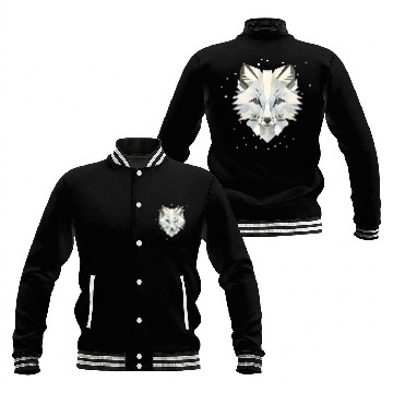 Discover Magical arctic fox in geometric elegance Baseball Jackets