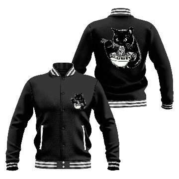 Discover Cat Eating Ramen Noodles Japanese Funny Baseball Jackets