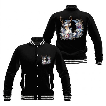 Discover funny christmas deer Baseball Jackets