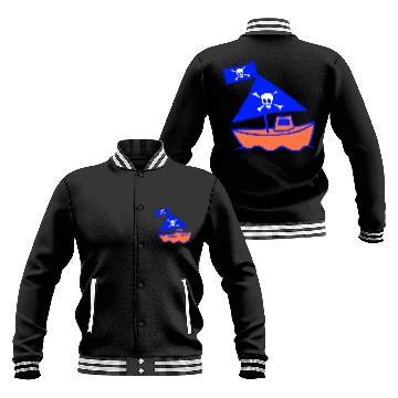 Discover Cute Little Pirate Ship Painted Children Drawing Baseball Jackets