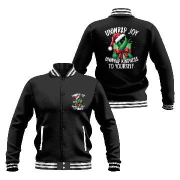 Discover Unwrap Joy kindness to yourself Mental Health Baseball Jackets