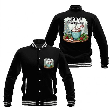 Discover Sippin' On Holiday Cheer Hot Cocoa Baseball Jackets