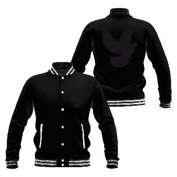 Discover Peaceful Dove in Flight - Silhouette Style Baseball Jackets