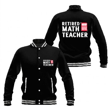 Discover Retired Math Teacher 2025 Fun Calculator Design Baseball Jackets