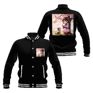 Discover An anime character with a cute cat Baseball Jackets