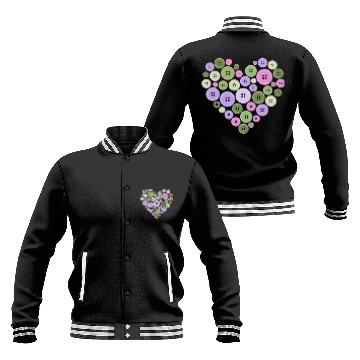 Discover Pastel Pink Green Purple Button Heart Baseball Jackets