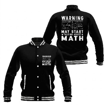 Discover Funny Math Teacher Warning Geek Nerd Gift Baseball Jackets