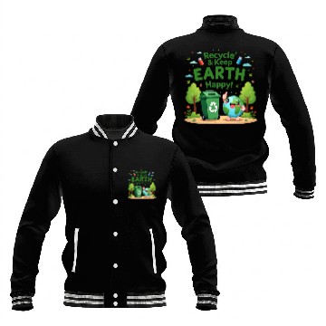 Discover ecycle & Keep Earth Happy Baseball Jackets