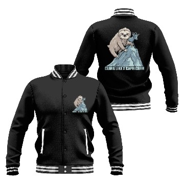 Discover Climb Like A Capricorn Zodiac Sloth Adventure Baseball Jackets