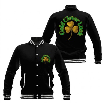 Discover St. Patrick's Day - Gold Clover Luck Baseball Jackets
