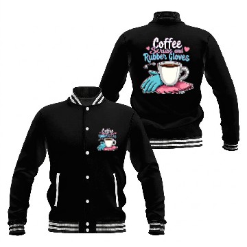 Discover Coffee & Rubber Gloves Humor Baseball Jackets