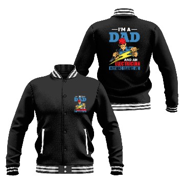 Discover Electrician Dad – Fearless Father Baseball Jackets