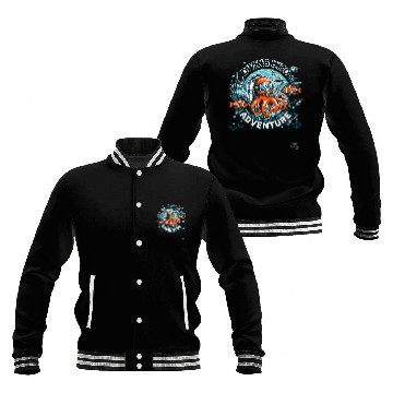 Discover Diving Into Adventure – Octopus Diver Baseball Jackets
