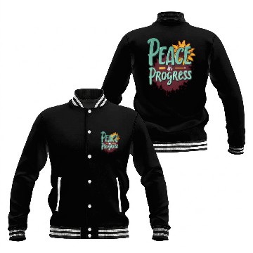 Discover Inspirational Sunflower and Peace Message Baseball Jackets