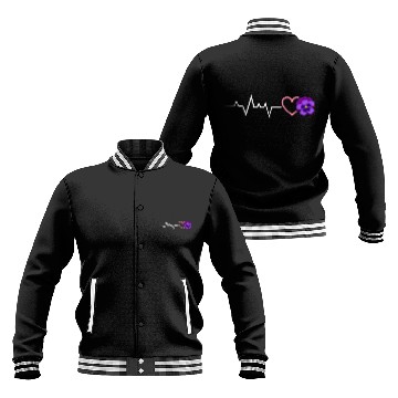 Discover Lesbian Heartbeat Violet Flower Love Pride Baseball Jackets
