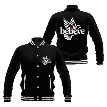 Discover Believe white Baseball Jackets