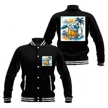 Discover Beer Beach Design Baseball Jackets