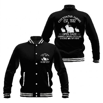 Discover Cottontail Farm Est 1812 Open Daily Bunnies Easter Baseball Jackets