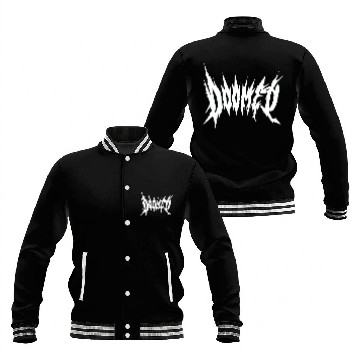 Discover DOOMED, Black, Dark, Sharp, Metal, Gothic, Design Baseball Jackets