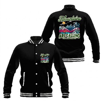 Discover Mountains Are Calling Retro Adventure Baseball Jackets