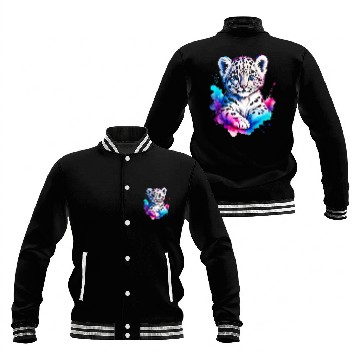 Discover Color Splash Leopard Cub Baseball Jackets