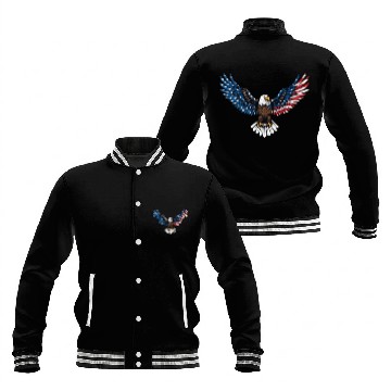 Discover us flag colored eagle Baseball Jackets