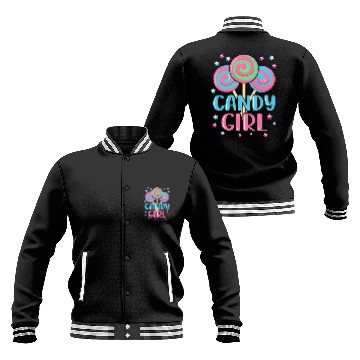 Discover Cute Lollipop Candy Girl Design 01 Baseball Jackets