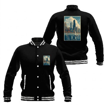 Discover Chicago Skyline with Sailboats Baseball Jackets