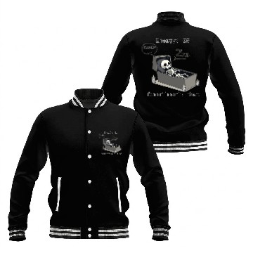 Discover Sleepy Energy 0% – Funny Skeleton Coffin Meme Baseball Jackets