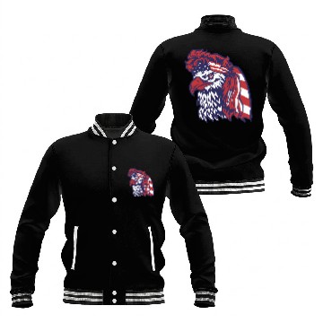 Discover Patriotic Eagle with American Flag Accents Baseball Jackets